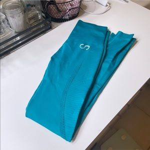 Curves n Combatboots Seamless Leggings with Booty Scrunch - Emerald Teal - Small